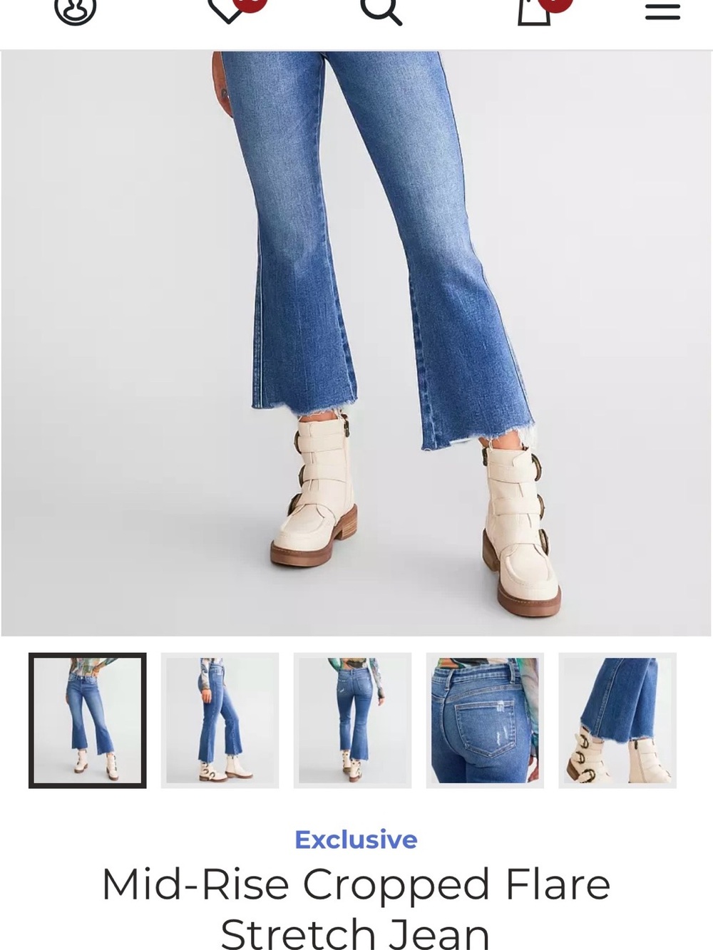 Flying Monkey Mid Rise Cropped Flare Jeans